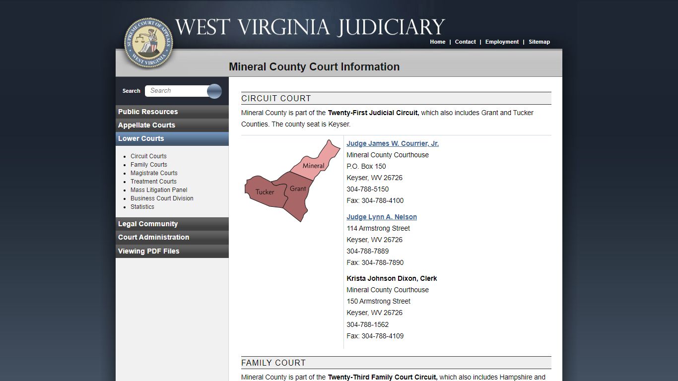 Mineral County Court Information - West Virginia Judiciary - courtswv.gov